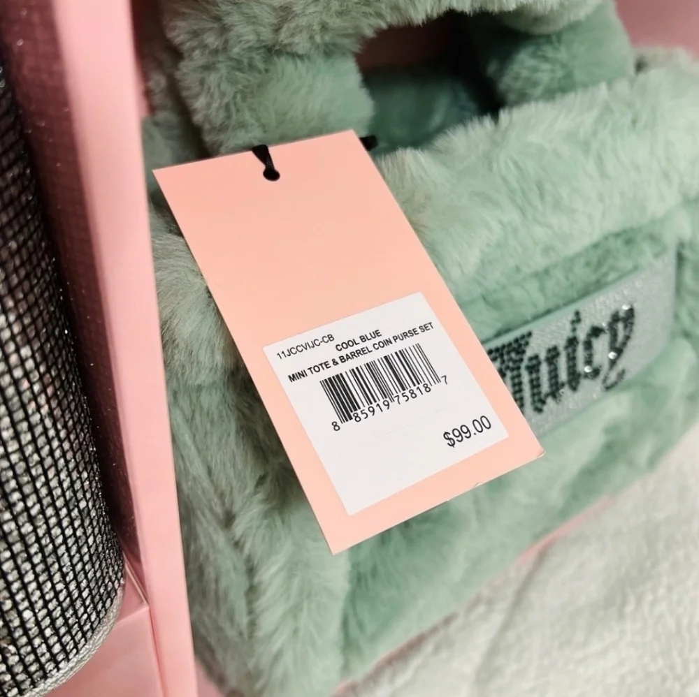 💚🔹️JUICY COUTURE 🔹️cool Blue mini tote and barrel coin purse Set